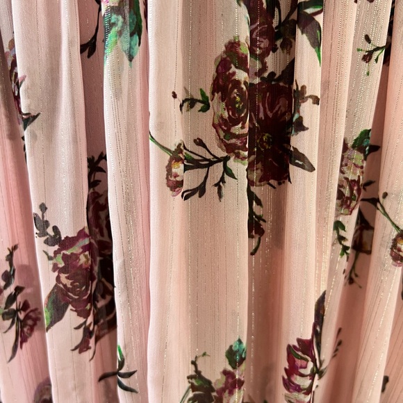 Marchesa Notte Carrara Blush Floral Halter Lurex ‎ Maxi  SZ 2 pink Cottage Core - Picture 13 of 16